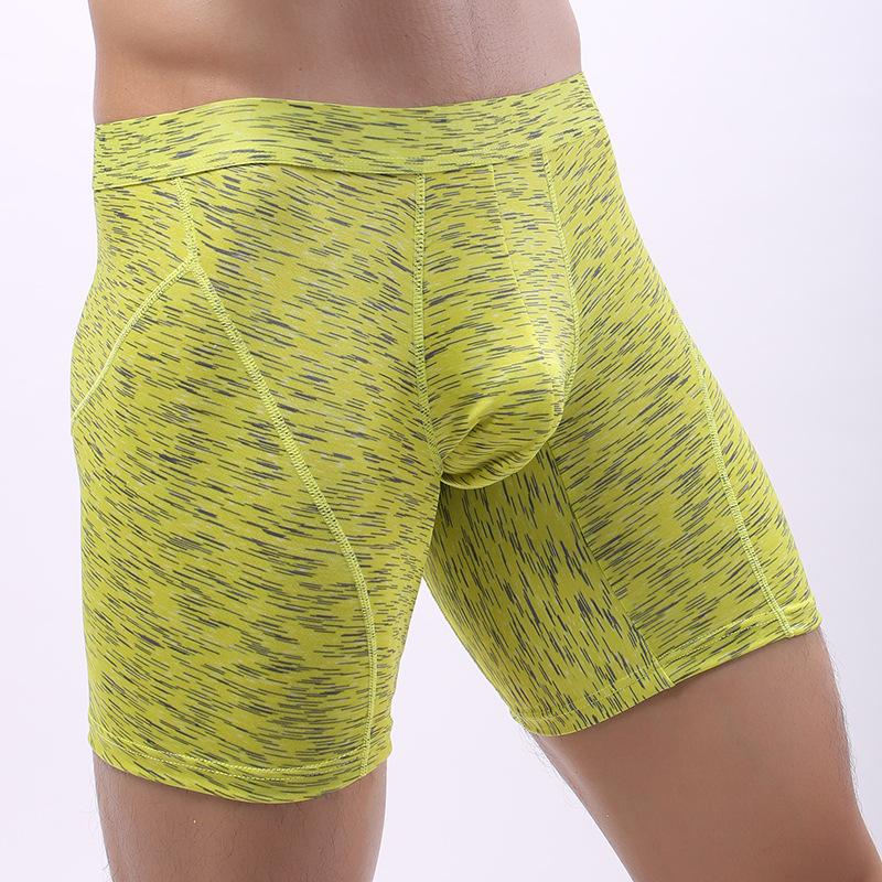 Men's Long Panties Boxer Briefs Ice silk Underwear Gym Training Fitness Shorts Leg Sports Underpants Quick Dry EU Size S M L XL