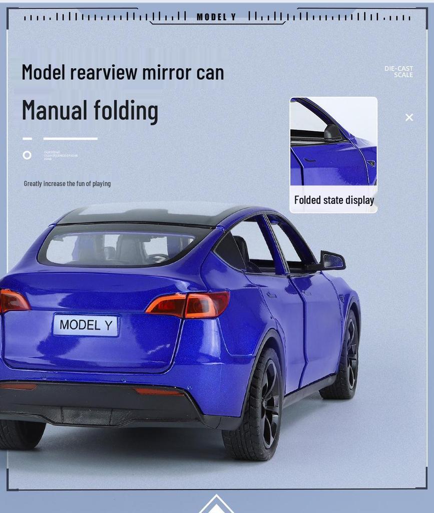 1:24 Tesla Alloy Car Model Simulation Toy - New Energy Vehicle for Kids