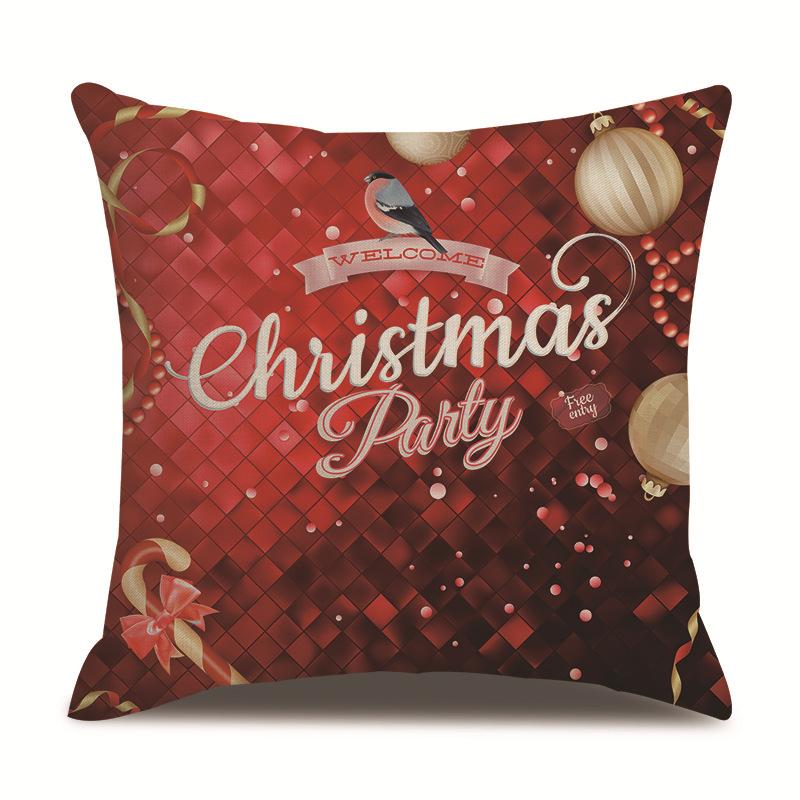 Christmas Bedroom Single-sided Pillowcase Living Room Linen Car Pillowcase Sofa Pillowcase Bedside Cushion Cover