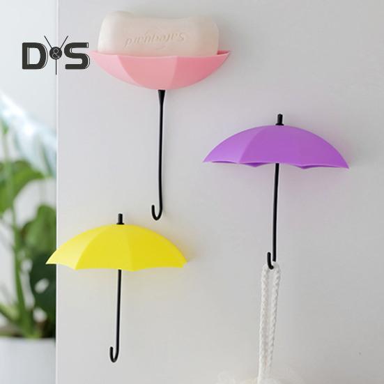Wandhaken für Regenschirme, Geldbörsen und Schlüssel, einfache Installation, mehrfarbig, vielseitig, selbstklebend, 3D, dekorative Haken zum Aufhängen