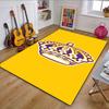 Royal Crown Design on Yellow Background Patterned carpet, non slip mat suitable for living room and bedroom sofas
