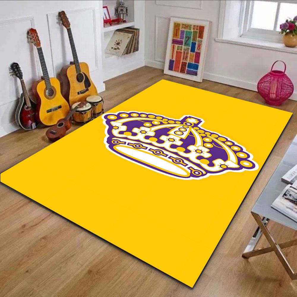 Royal Crown Design on Yellow Background Patterned carpet, non slip mat suitable for living room and bedroom sofas