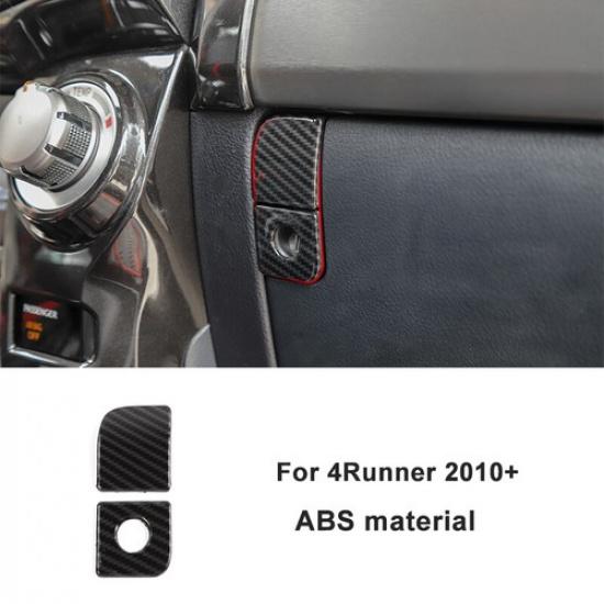 Carbon Fiber Passenger Co-Pilot Storage Box Switch Cover Trims For 4runner 14-24