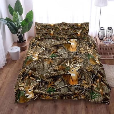 Conjunto de Capa de Edredom Camuflado de Veado Reino Unido Solteiro Casal Queen EUA Solteiro Casal King Size pkm Conjunto de Roupa de Cama