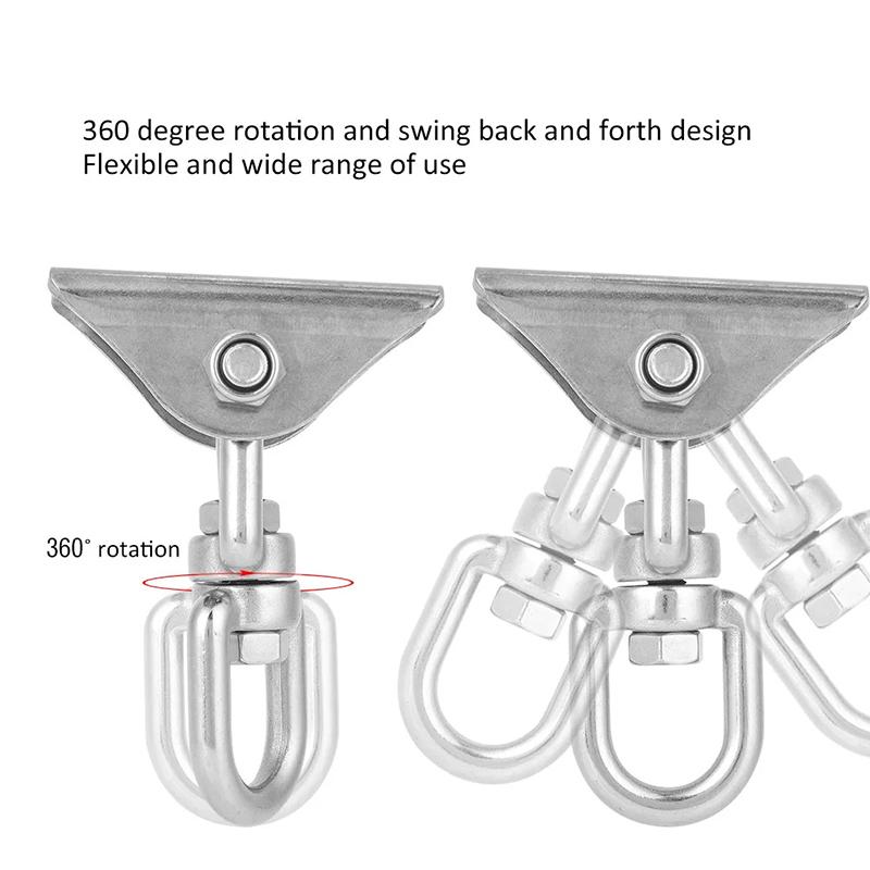 70Mm Swing Suspension Hook Hanger 304 Stainless Steel Rotatable Hammock Swing Hanger Hook Fixed Plate Hanging Chair Kit Hardware