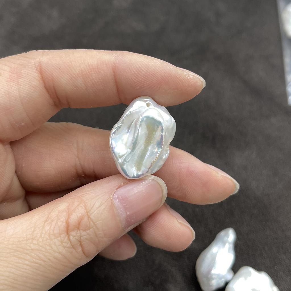 2Pcs, Baroque Pearl Pendant With Hole, Natural Freshwater Pearl Charms for Jewelry Making DIY Necklace Bracelet Accessories 15-20mm
