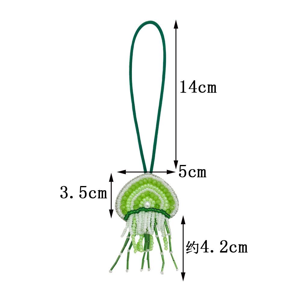 Rhinestone Jellyfish Beads Patches Bag Charm Crystal Tassel Lanyard Sewing Jellyfish Beading Applique Patch Keychain Bag Accesor