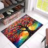 A Colorful Tree of Life Design Modern Minimalist Flannel Rug for Home Bedroom Floor Mats Mats Mats Kitchen Rugs Decorative Mats.
