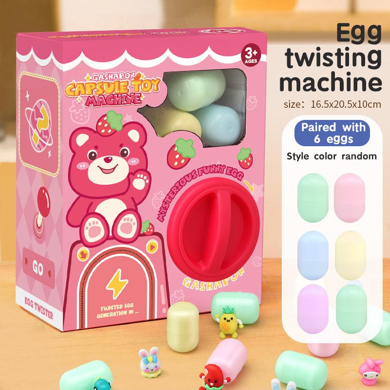 Claw Machine for Kids Child Fun Egg Twisting Machine Toys Capsule Surprise Gift Christmas Doll Machine Toy OPTIONAL Egg Refill