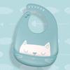 Newborn Infant Baby Boys Girls Cute Cat Silicone Waterproof Bib Feeding