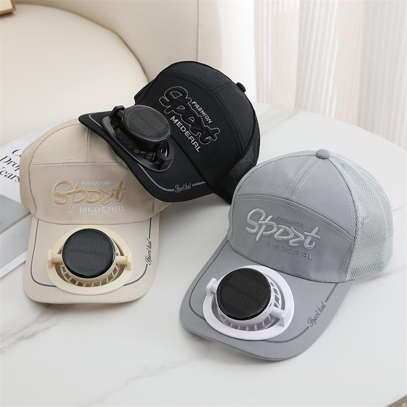 Summer Sunscreen Visor Fashionable New Men's and Women's Outdoor Sunshade Outdoor Solar Charging Fan Baseball Cap