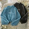 Women's Autumn And Winter Semi High Neck Plus Plush Thick Hoodie