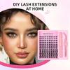 Single Cluster Diy Lash Extension Kit Natural Volume Includes Eyelash Tweezers Bonding Glue For Salon-Quality Results At Home