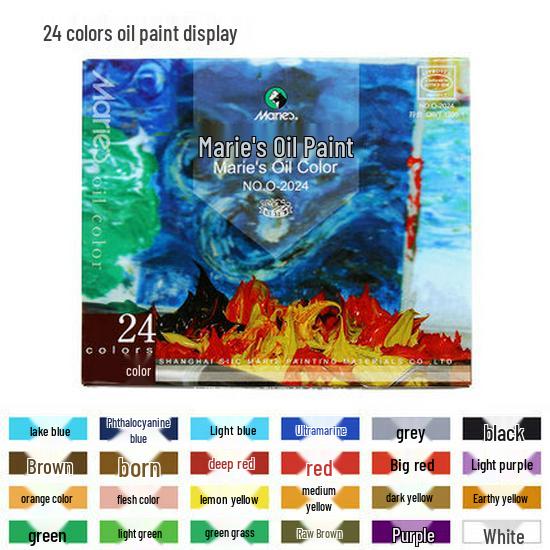 Marie Oil Paint Set: 12/18/24 Colors with 12ml Tubes - Art Supplies for Painting