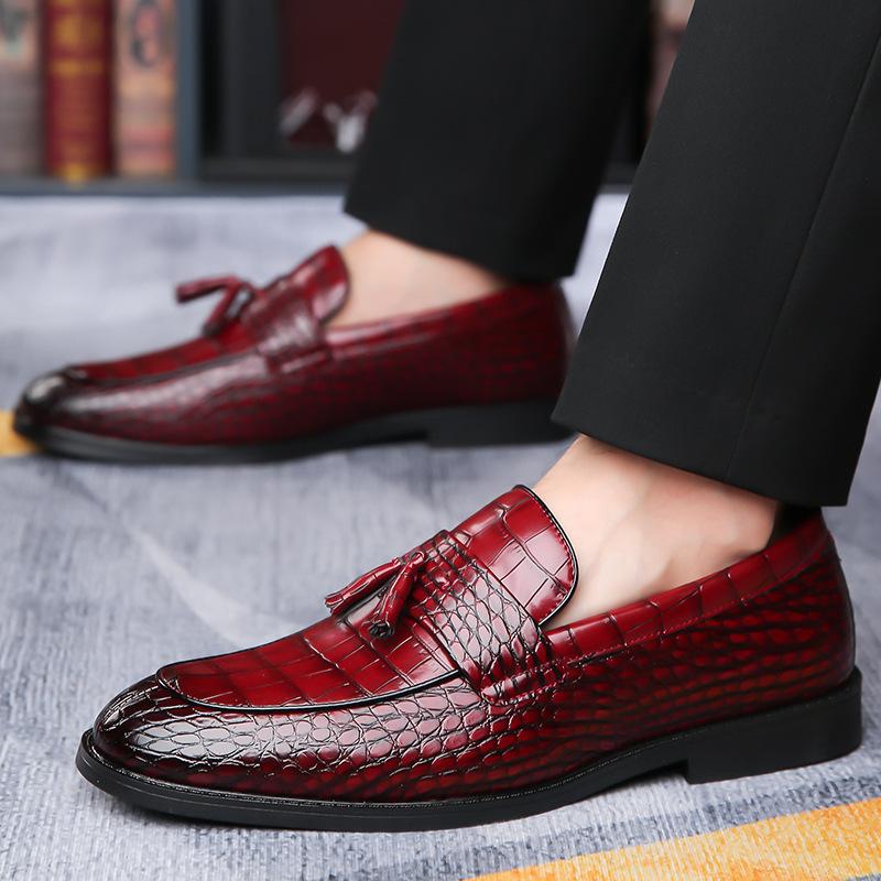 Fashion Business Casual Crocodile Print Men's Leather Shoes British Korean Big Size Luxury Shoes Male Spring Autumn Dress Shoe Man