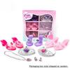 Girls Jewelry Toys Set Crystal Shoes Necklace Crown Earrings Bracelet Play Makeup Dress Up Princess Toys for Kids Role Play