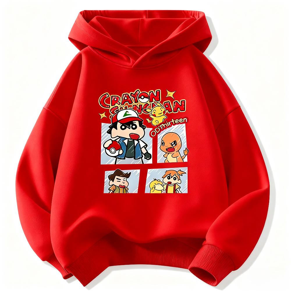 Crayon Shin-chan Children's Hoodies, Boys' and Girls' Clothing, Autumn and Winter Warm and Versatile Children's Hoodies