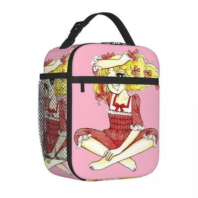 Candy Candy Pink Anime Insulated Lunch Bag Thermal Lunch Container Leakproof Tote Lunch Box Food Handbags Work Picnic