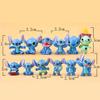 12Pcs Anime Cartoon Figure Cute Stitch Model Toys Car Ornaments Home Decoration