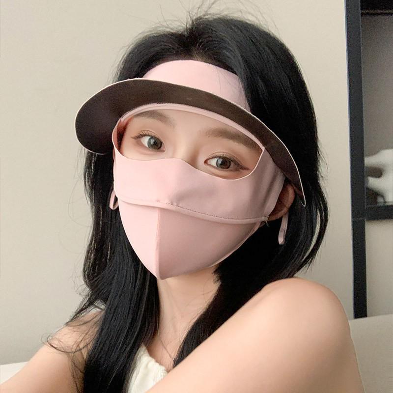 Women’s Anti-UV Breathable Ice Silk Face Mask - Sunshade and Eye Corner Protector 3D Hat