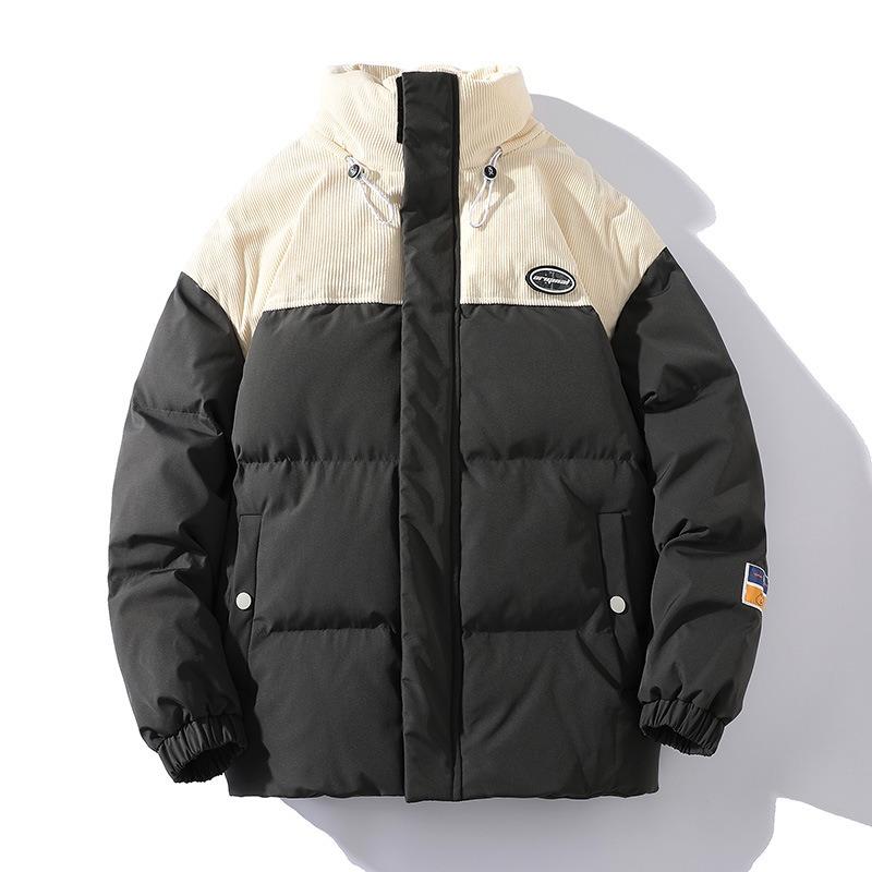 Winter New Men's Stand-up Neck Padded Jacket Men's Cotton-added Thickened Padded Jacket Trendy Loose Padded Jacket Men's Trendy