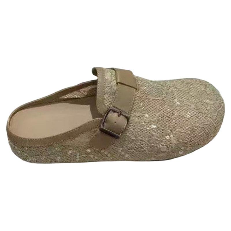 Flip-top Shoes Women's Shoes Half Slippers Versatile Flat Anti-slip Slippers