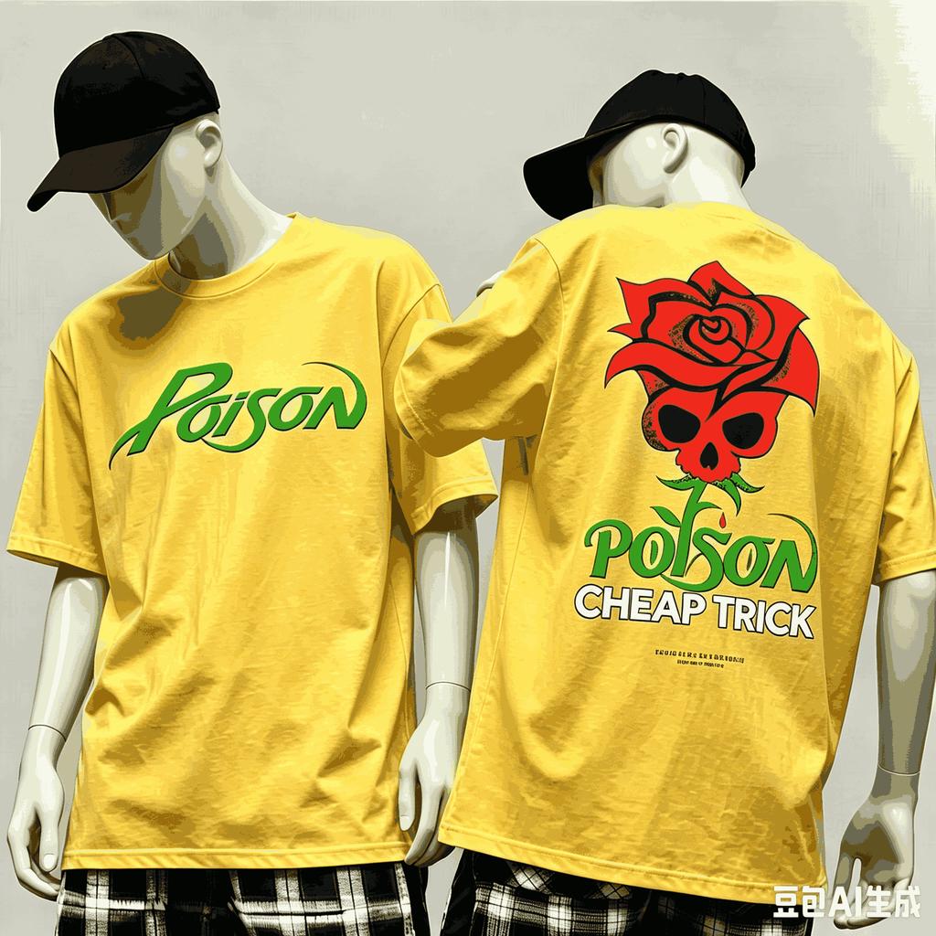 Poison Band World Tour T Shirt Unisex Unisex Fashion Vintage Hip Hop Streetwear Male Tshirts Oversized Unisex Harajuku Hip Hop Soft