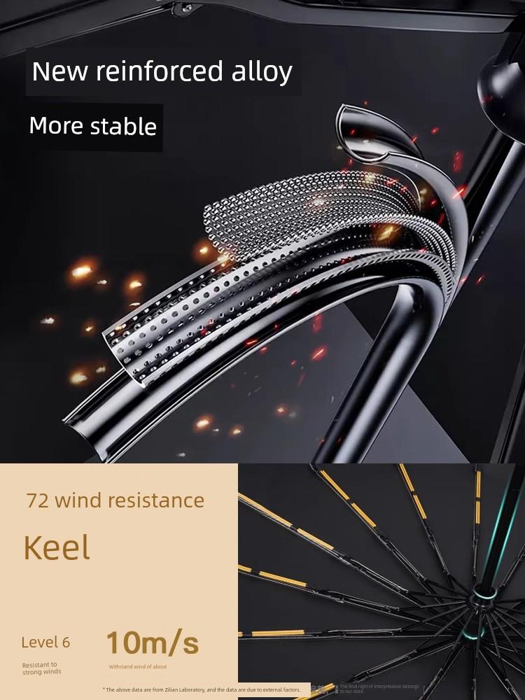 Umbrella for Men and Women, Large Size, Reinforced and Thickened, Dual-Use for Sun and Rain, Foldable, Wind-Resistant, Automatic, Suitable for