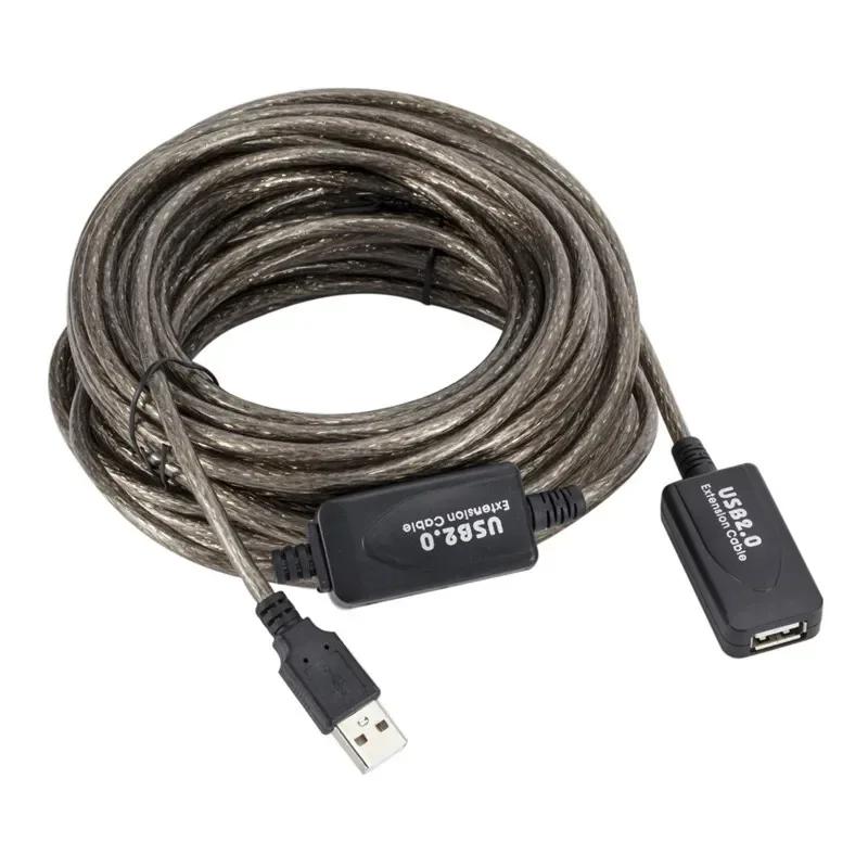 15M USB 2.0 Extension Cable High Speed Active Repeater Male To Female Extension Cord Wire USB Adapter for PC Laptop Mouse