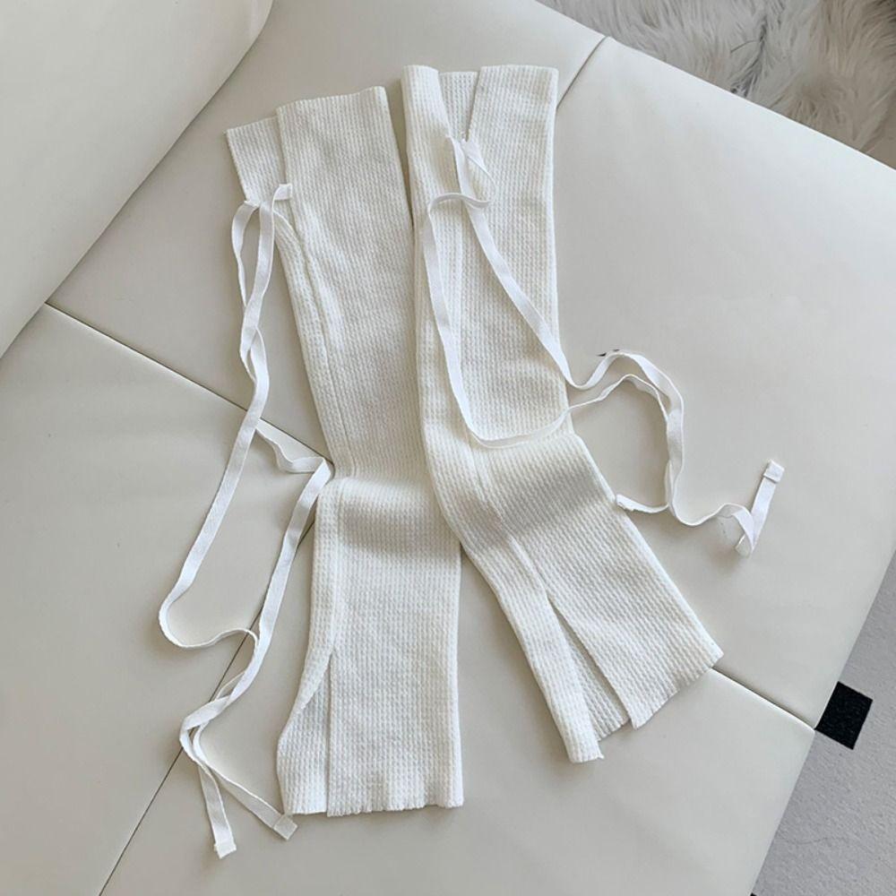 Bow Tie Knit Banding Leggings Y2K Women's Stockings Fashion Knee High Socks  Autumn