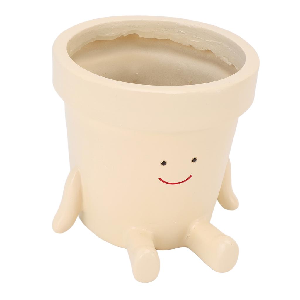 Flower Pot Smile Face Resin Cute Funny Succulent Planting Pot for Decoration Ornament