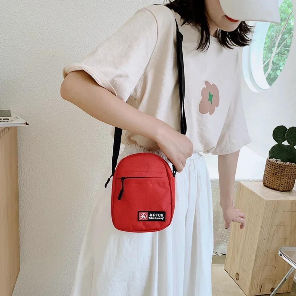 Mobile Canvas Bag Fashion Crossbody Women's Bag Females Student Versatile Small Crossody Bag Outdoor Sports Mini Small Bag