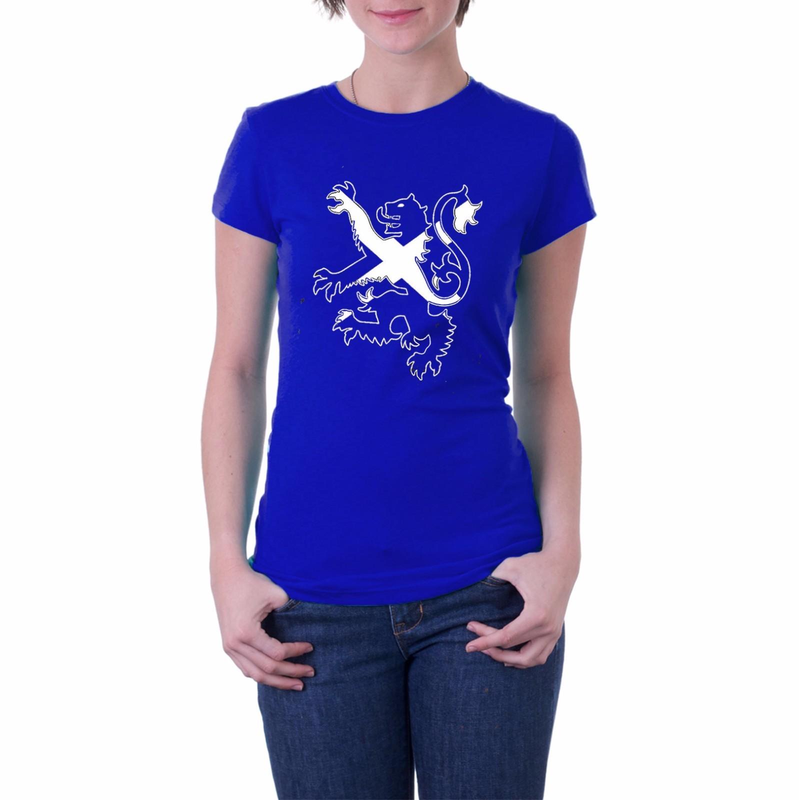 BARGAIN OFFER Ladyfit Small Scottish T-shirt Lion Independence Scotland Saltire S