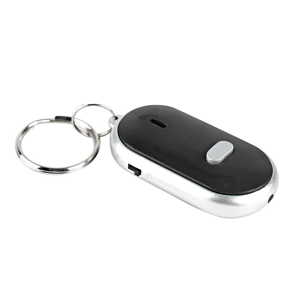 Sprachsteuerung Anti-Verlust-Gerät Whistle Key Finder Schlüsselanhänger Locator Tracer (Schwarz)