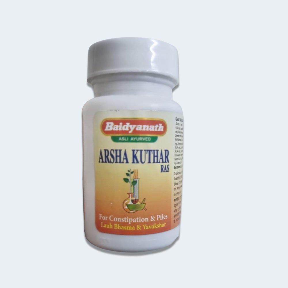 Baidyanath Jhansi Arsha Kuthar Ras 40 Tablets 122 Mg Herbal Digestive Wellness Support