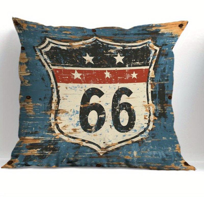Pc Vintage Route Amerikanische Flagge Kissenbezug Dekorative Kissenhülle für Büro Schlafzimmer Wohnzimmer Auto Sofa
