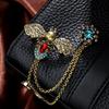 Vintage Cute Animal Bee Metal Chain Brooches Man Suit Shirt Pin Women Coat Jewelry Accessories Gift