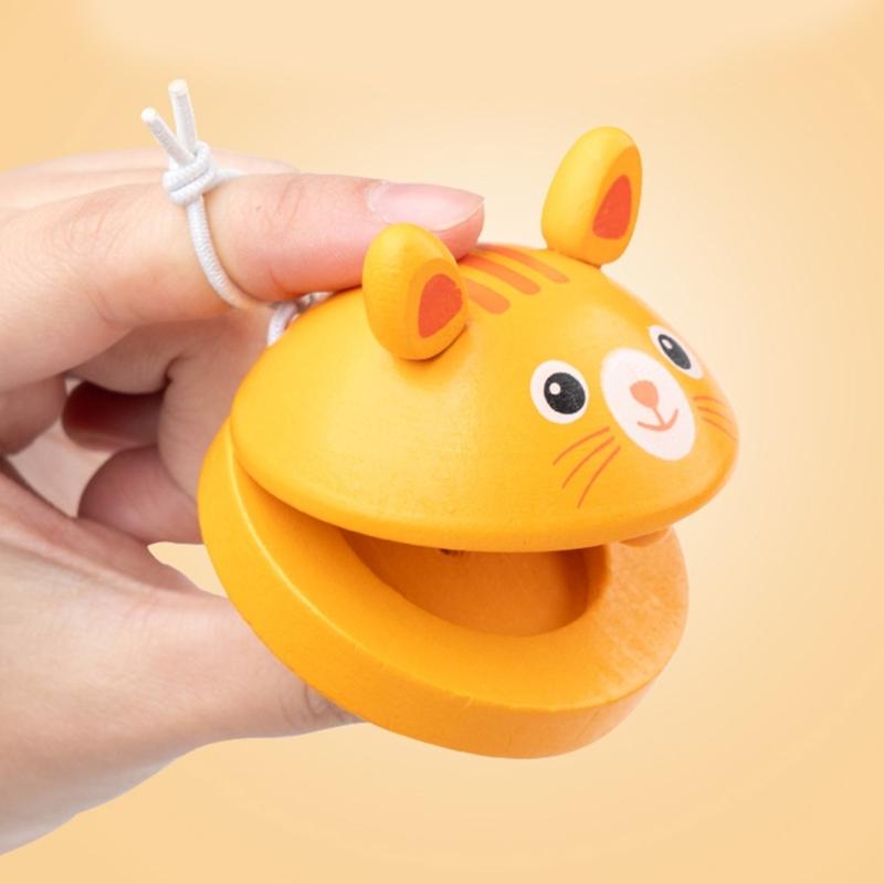 Wood Rhythm Training Kids Orff Clapper Wooden Clapper Percussion Toy Orff Castanets for Beginners Childrens Rhythm Toy