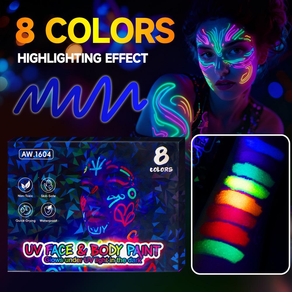 

8 Colors Fluorescent Pens Highlighter Colorful Paint Pen Glow in The Dark Bright DIY Luminous Marker Pen Craft Pen for Drawing