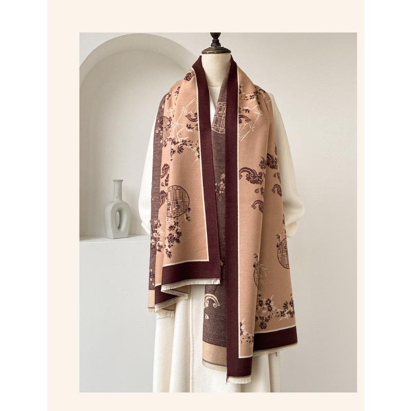 Versatile Elegant Vintage Chinese Style Warm Scarf For Women Winter