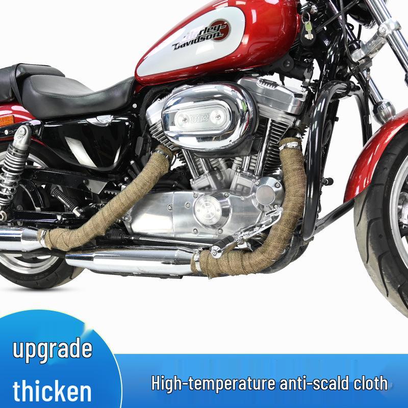 Motorcycle Exhaust Heat Insulation Tape - Fireproof, Anti-Scald, High-Temperature Resistant Cotton Cloth