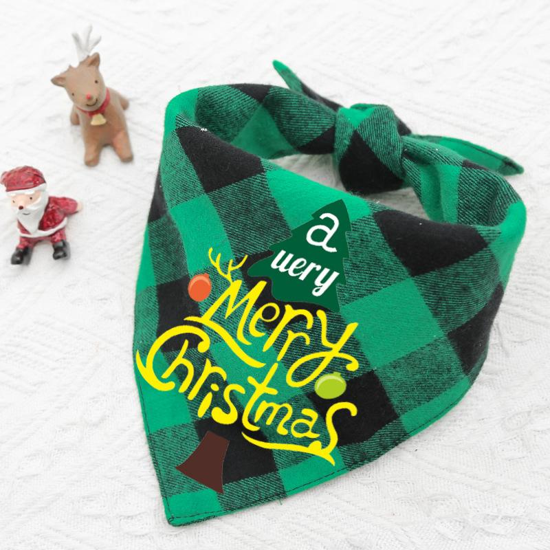Christmas Day Pet Small Medium Large Dog Dog Cat Double Teddy Dog Triangle Towel Saliva Cat Bib Supplies