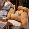 Plush Fur Brown Cartoon Seat Cushion Pillow Office Chairs Protect Waist Cushion Home Living Room Sofa Pillow Decoration