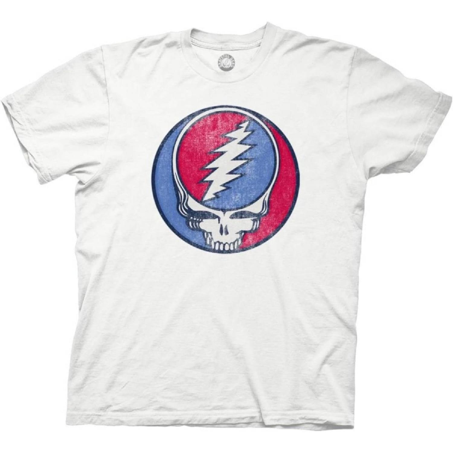 Ripple Junction Grateful Dead Men s Short Sleeve T-Shirt Steal Your Face Distressed Stealie Vintage SYF Officially Licensed S