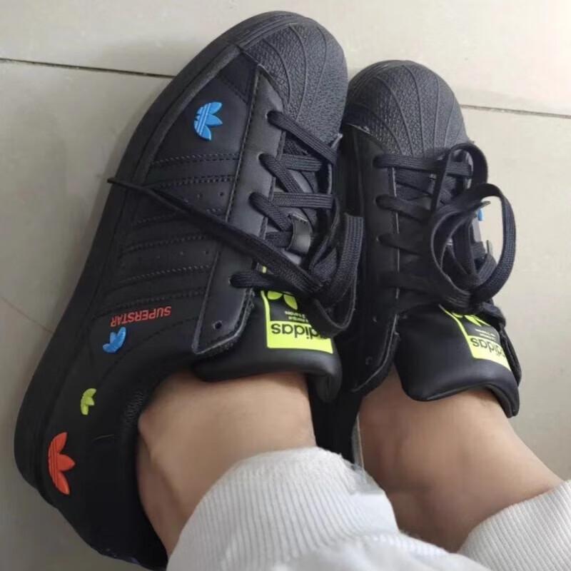 Adidas Originals Superstar Casual Comfortable Durable Breathable Low-Top Kids Sneakers Kids Sneakers Black GV8875