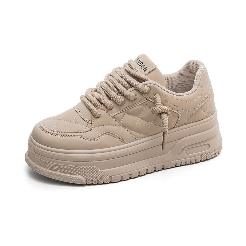 Height-increasing Thick Baseplate Shoes Women's Low-top Shoes Simple and Versatile Casual and Lightweight Bread Shoes White Shoes 2
