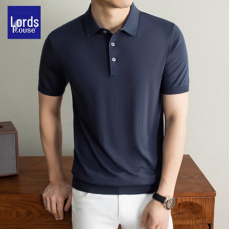 LUOZI Men s High-End Silk Blend Polo Shirt XL