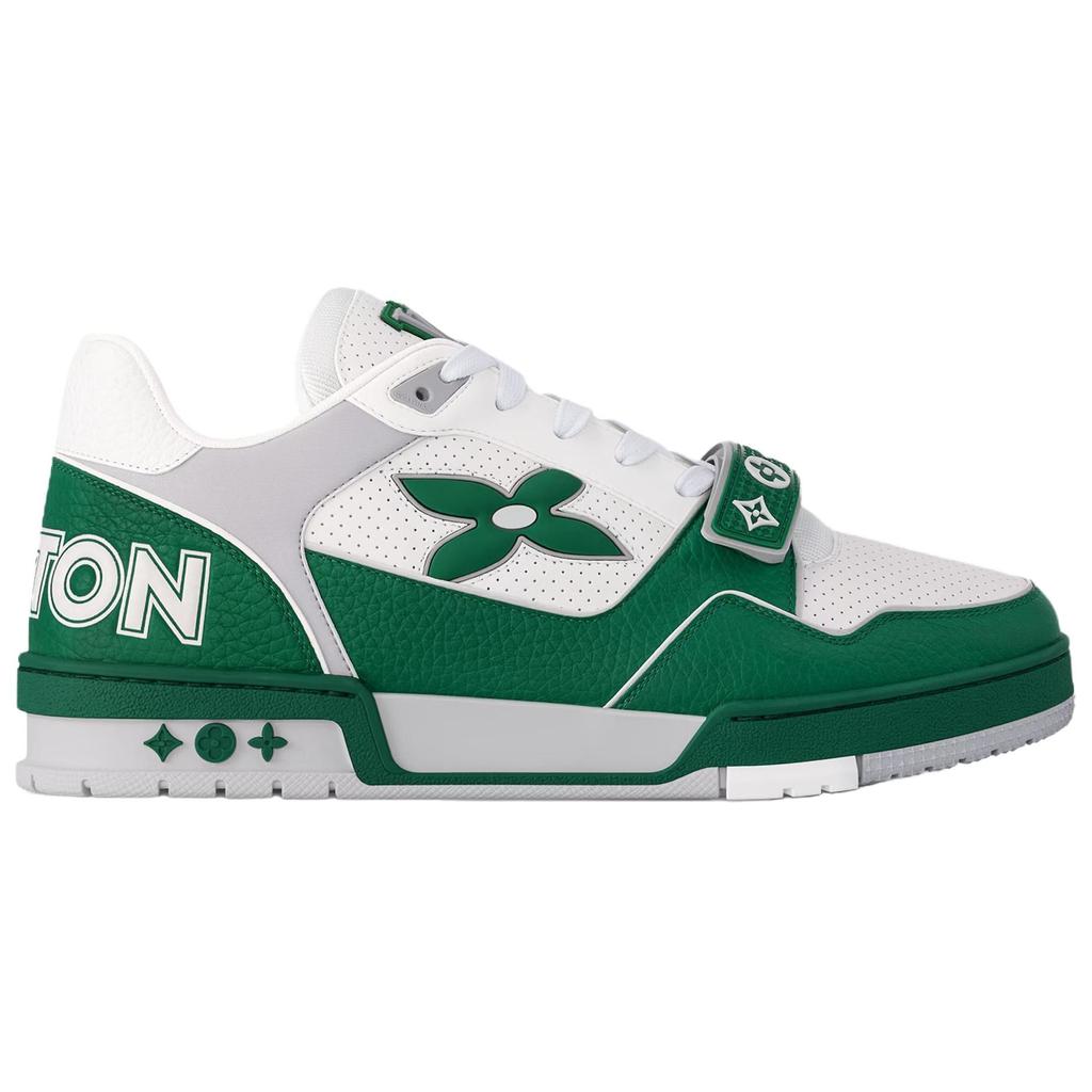 LOUIS VUITTON Trainer Cow Leather Low top Skateboard Shoes Men's Green 1AHTCP
