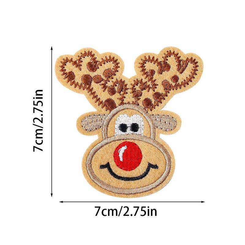 1pc Santa Claus For Clothing Bags Badge Sticker DIY Appliques Cartoon Christmas Emblem Embroidery Patches Iron On