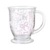 Floral Bow Large Capacity Glass Cup with Handle